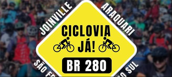 Ato e petição pela Ciclovia na rodovia BR 280