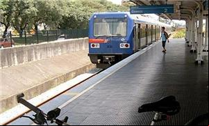 Bicicleta na plataforma de trem