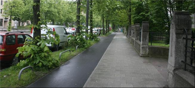 Calçada exemplar na cidade de Munique