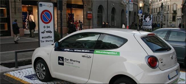 Carro compatilhado em Pádua, Itália