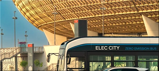 Carro e ônibus elétricos no Catar