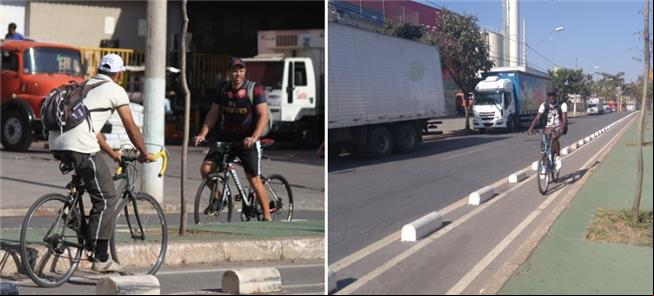 Ciclistas na Av. Teresa Cristina, um dos pontos da