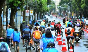 Ciclofaixa foi inaugurada no centro de Salvador
