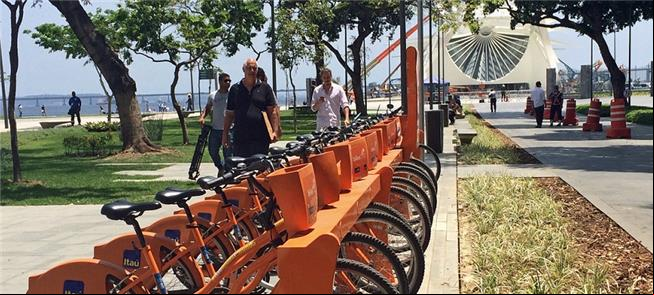 Estação da Bike Rio na Praça Mauá, no centro do Ri