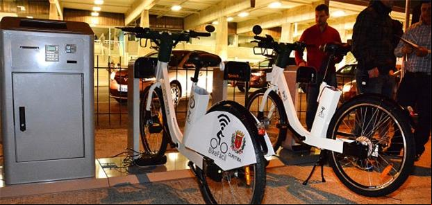 Estação e bicicletas do consórcio BikeFácil, apres