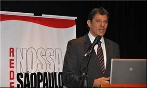 Fernando Haddad, no evento do Nossa São Paulo