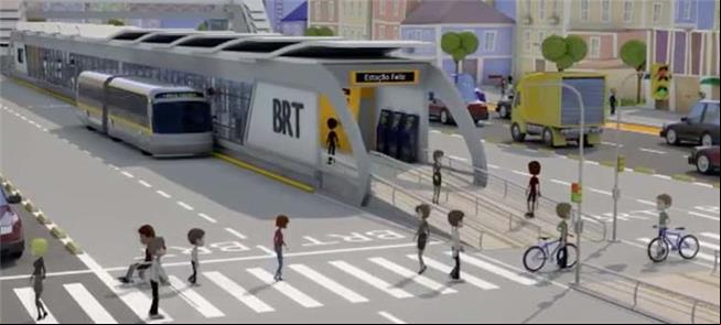 Imagem da apresentação do sistema BRT de São José