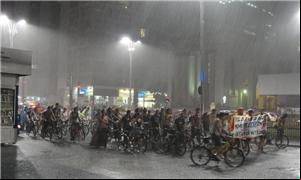 Manifestação na praça a Bicicleta, em São Paulo