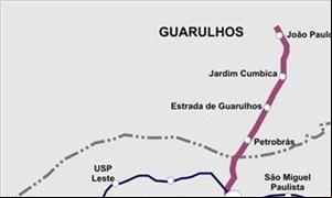 Mapa da nova linha de VLT