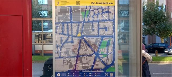 Mapas para pedestres na Bélgica
