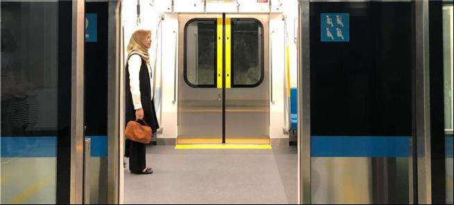 MRT Jakarta train at Bundaran HI Station. Photo: N
