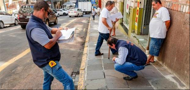 No total, 1.815 calçadas com problemas no Centro H