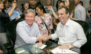 O governador do Estado, Omar Aziz (PSD), e o prefe
