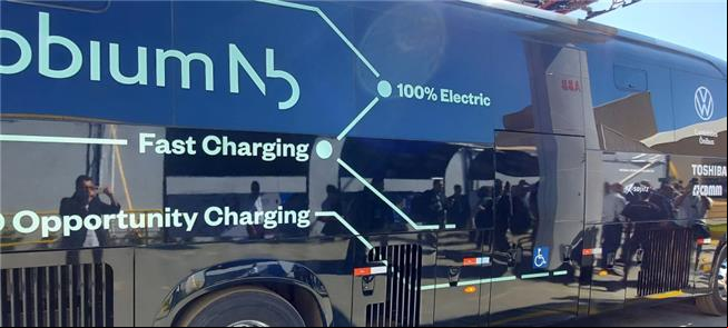 Ônibus com bateria de Lítio, Nióbio e Titânio na a