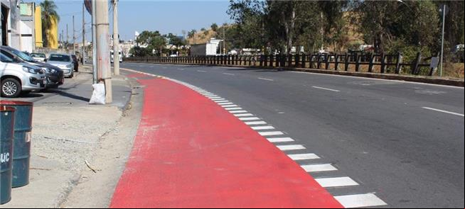 Pista ainda sem tachões de separação na Severino B