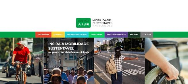 Site da campanha Mobilidade Sustentável nas Eleiçõ