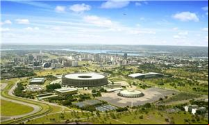 Vista panorâmica da nova arena Mané Garrincha, em